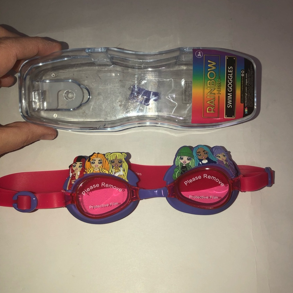 Rainbow High new in box swim goggles with rainbow high girls pink purple swim‎